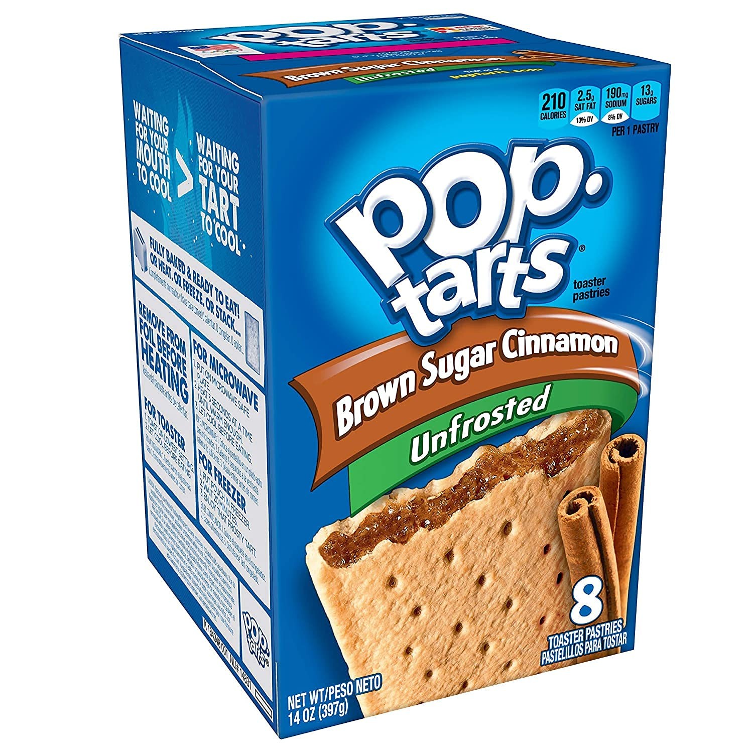 Pop Tarts Toaster Pastries, Unfrosted Brown Sugar 14 Ounce (Pack of 2)