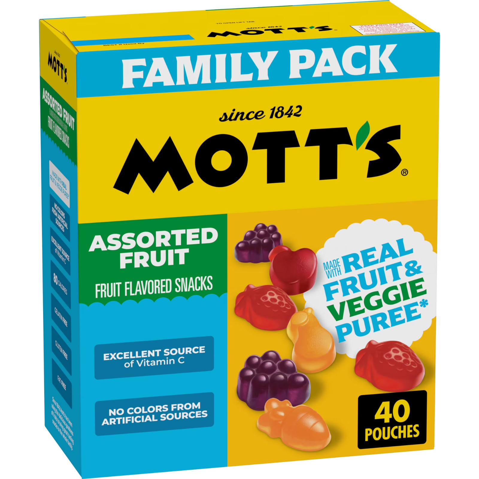 Mott’s Assorted Fruit Flavored Snacks, Valentine’s Day, Family Pack, 40 Count, 3