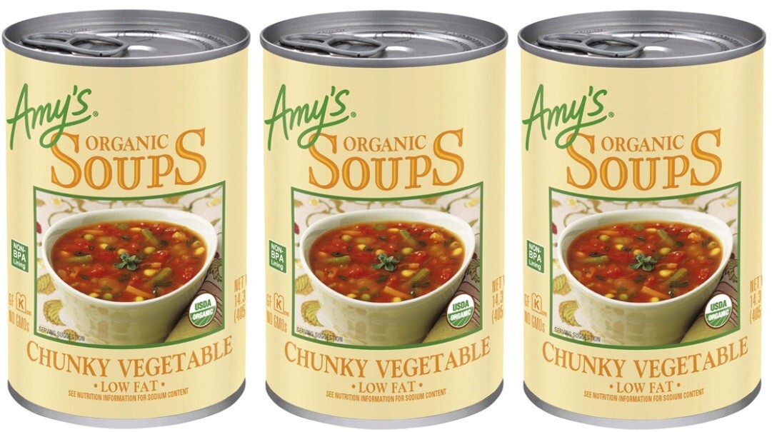 Amy’s Organic Soup Chunky Vegetable Vegan Low Fat Gluten Free, 14.3 oz (3 Cans)