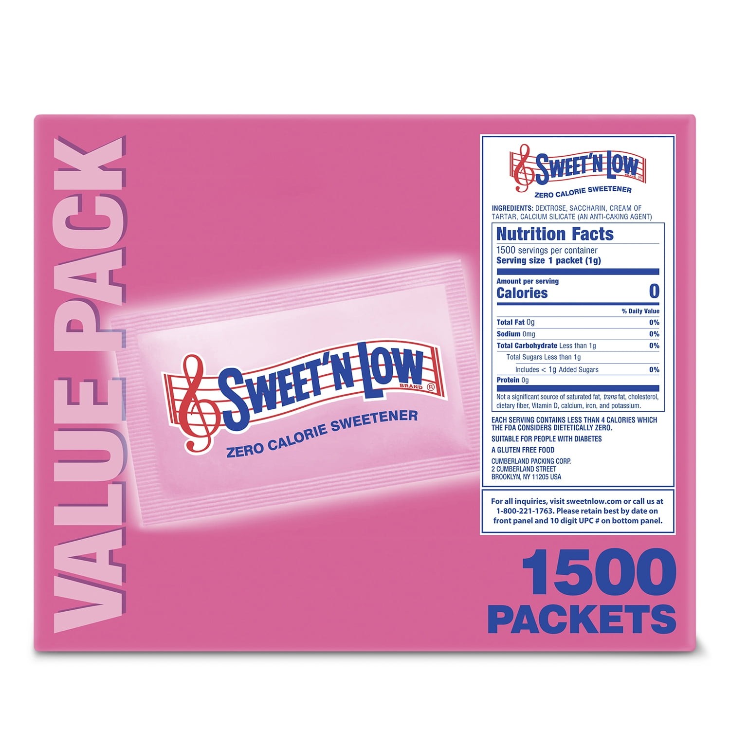 Sweet’N Low Zero Calorie Sweetener, Sugar Substitute Packets, 53 oz, 1500 Count​