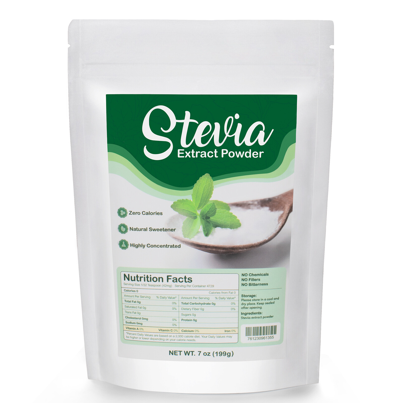 7oz Stevia Powder Premium Pure Nature Extract Sweetener 0 Cal Sugar Substitute