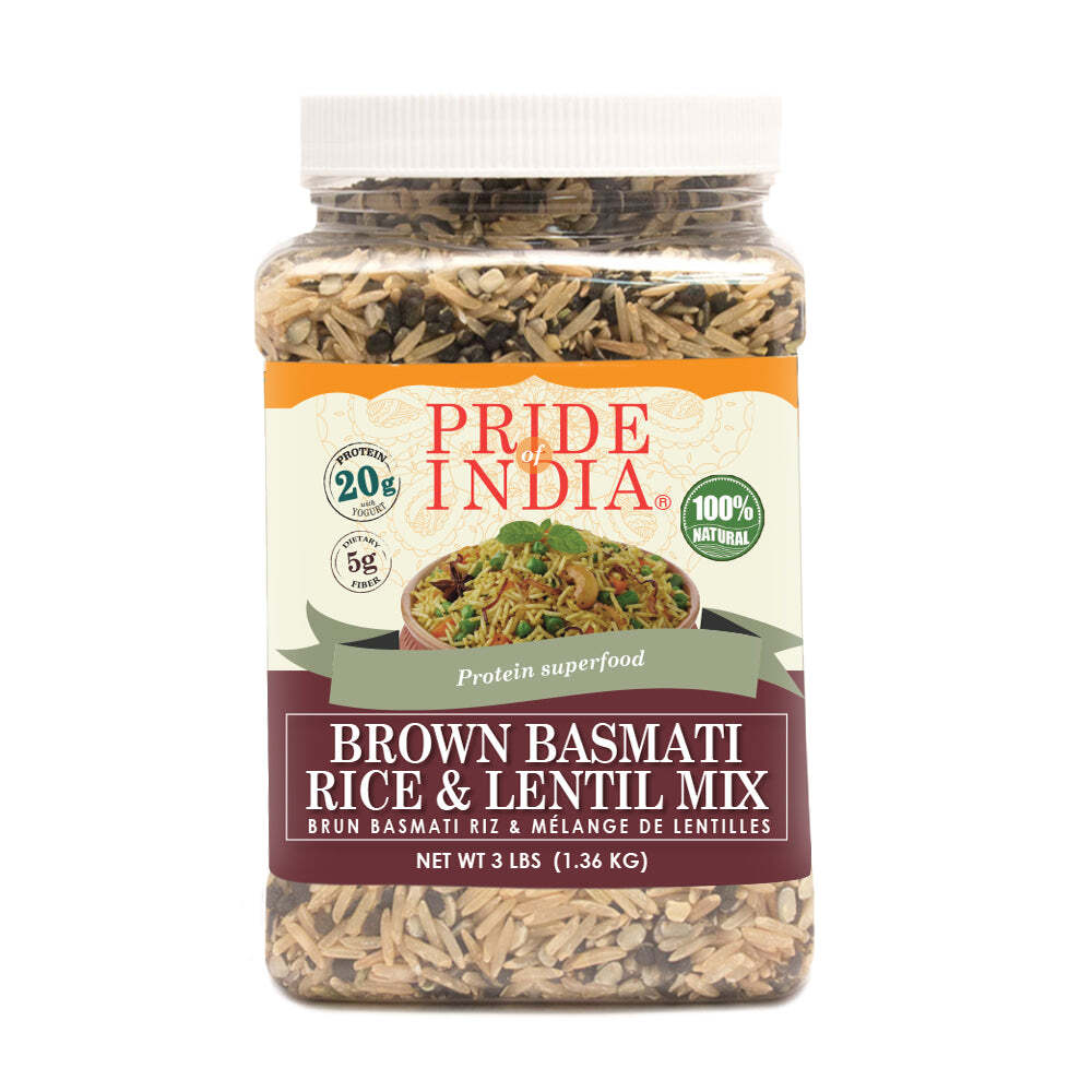 Indian Brown Basmati Rice & Lentil Kitchari Mix – Protein Superfood Jar