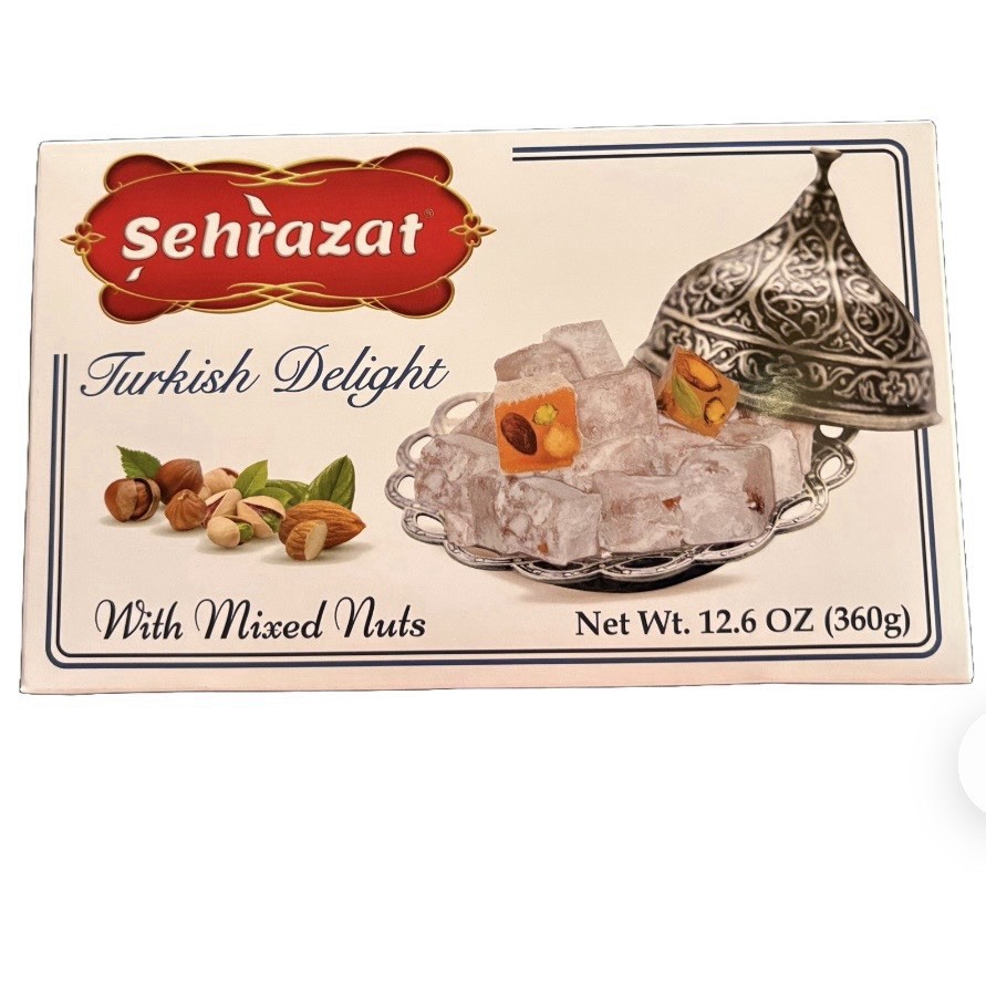 SEHRAZAT with Mixed Nuts Turkish Delight 12.6 oz Resealable Bag Veganby Agro Sun