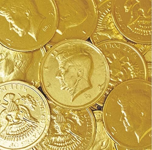 Gold Milk Chocolate Half Dollar Coins -50 pc – made in holland kosher