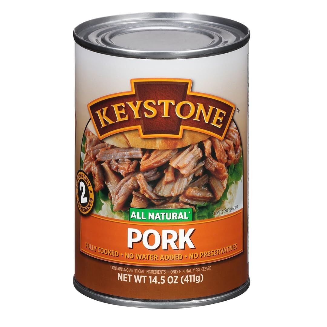 1 Can – Keystone Meats Natural Pork Fully Cooked 14.5 oz Food, No Preservatives