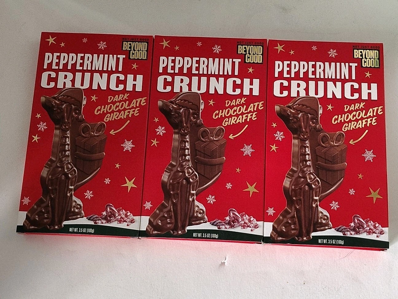 3pk YUM Beyond Good Uganda Dark Chocolate Peppermint Crunch Bar 60% Cocoa 3.5oz