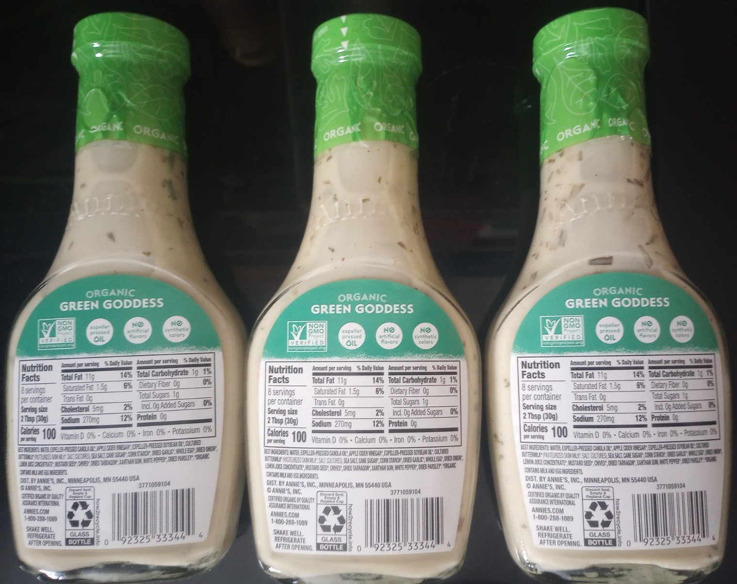 Annie’s Naturals Organic Dressing Green Goddess, 8oz, 3-Pack *READ DISCRIPTION*