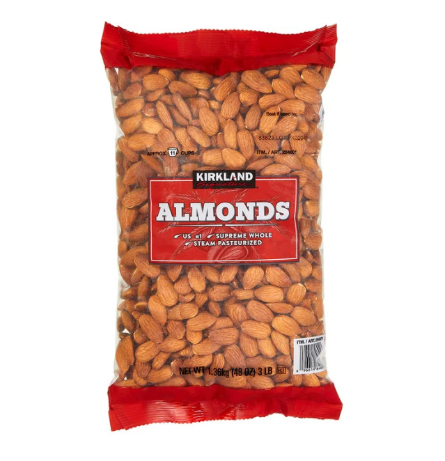 Kirkland Signature Supreme Whole Almonds 3 lbs Fresh Premium Bulk Nuts Kosher