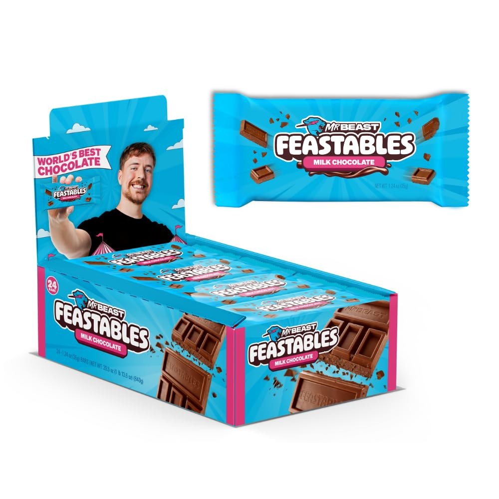 Milk Chocolate Bars, Fairtrade Cocoa Snacks for Gifts or Desserts, 24 Count