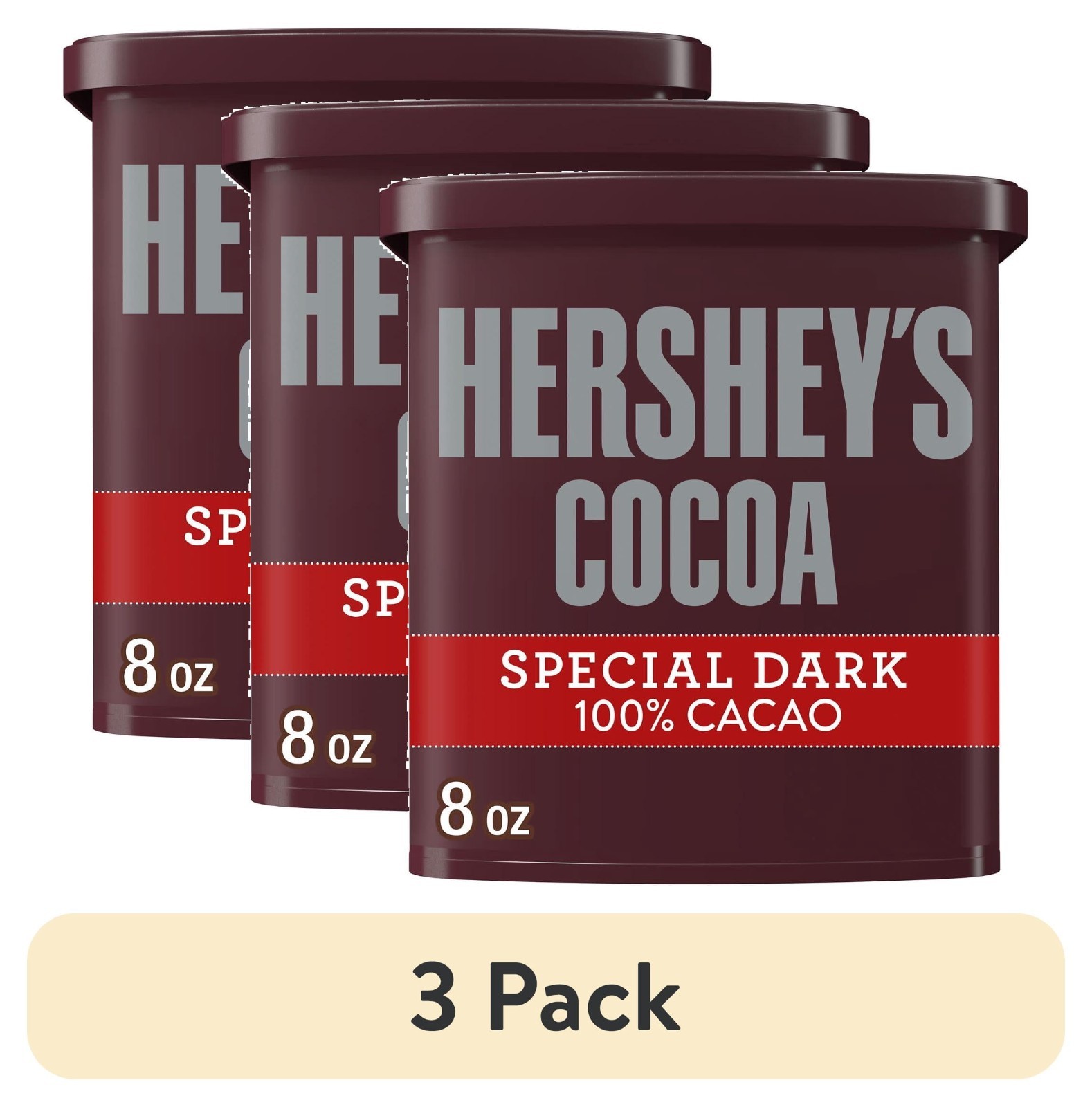 (3 pack) Hershey’s Special Dark Dutched Cocoa Powder, Can 8 oz