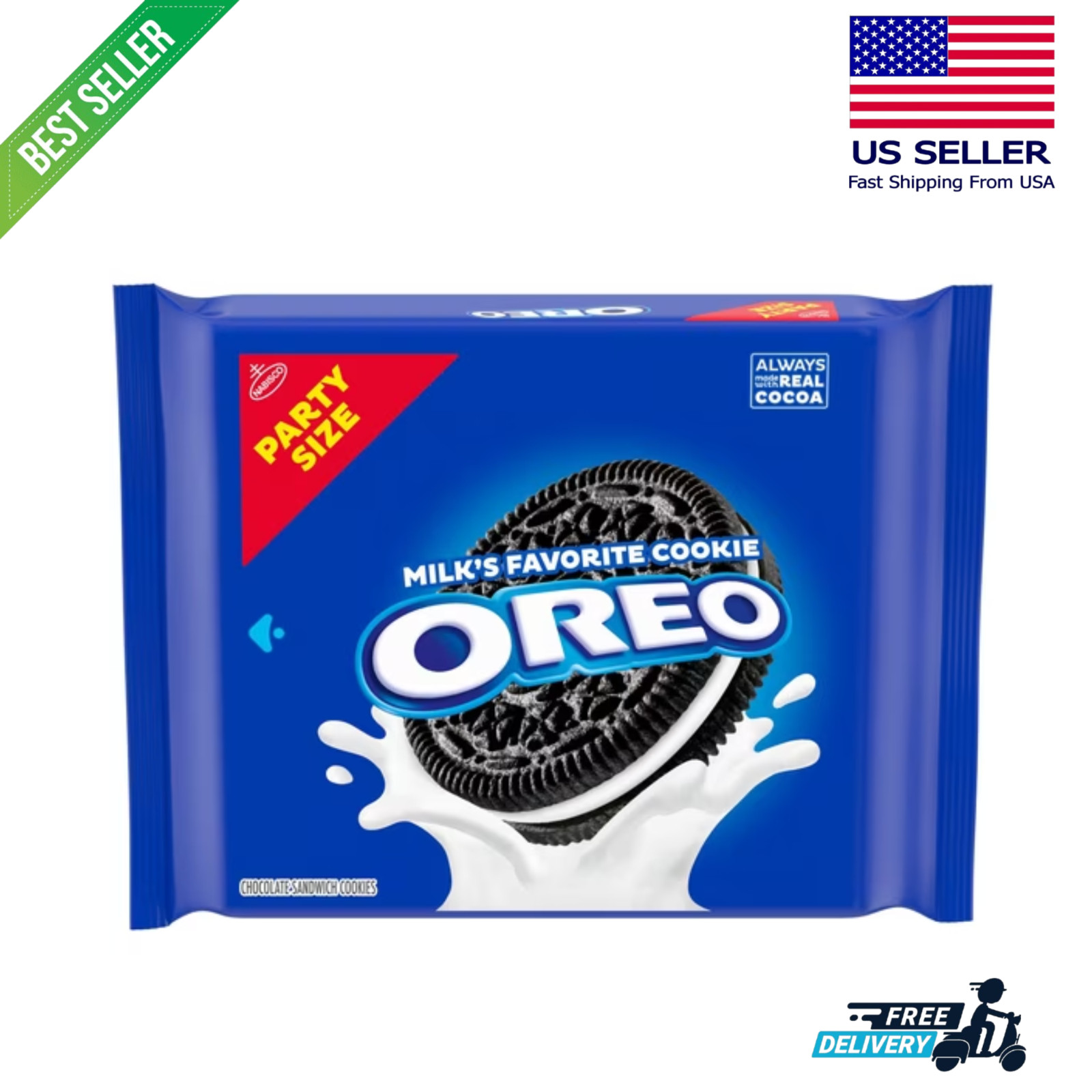 OREO Chocolate Sandwich Cookies, Party Size, 24.16 oz