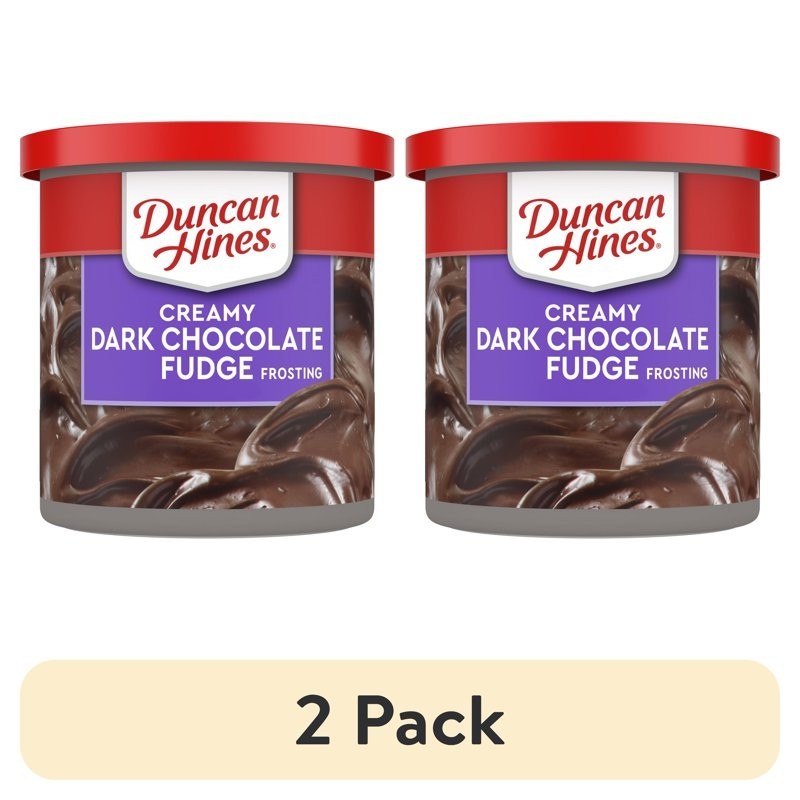 (2 pack) Duncan Hines Creamy Dark Chocolate Fudge Flavored Frosting, 16 oz.