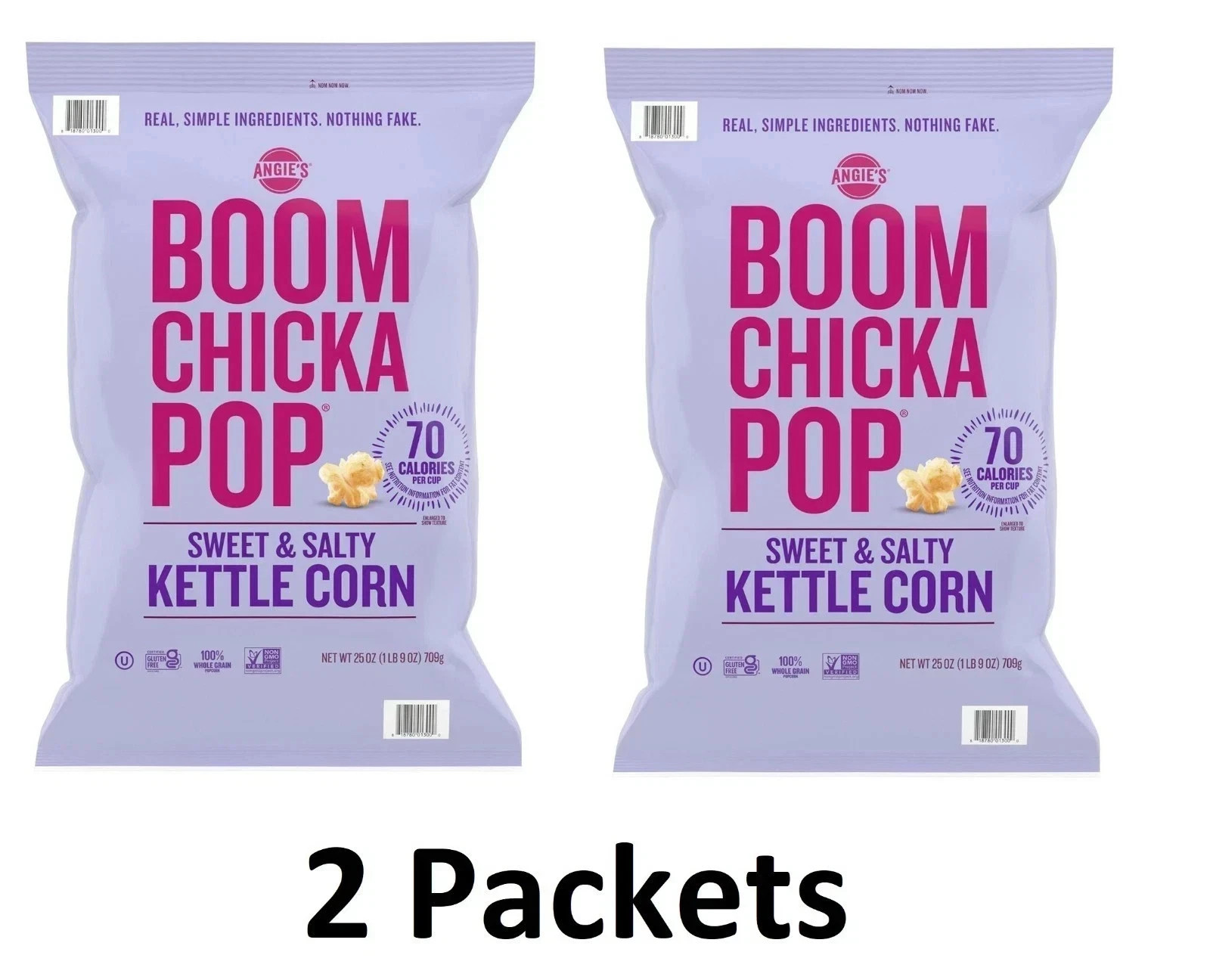 2 Packs Angie’s BOOMCHICKAPOP Sweet & Salty Kettle Corn, 25 oz