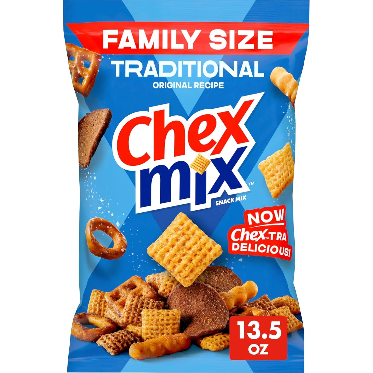 Chex Mix Traditional Savory Snack Mix Family Size 13.5 oz