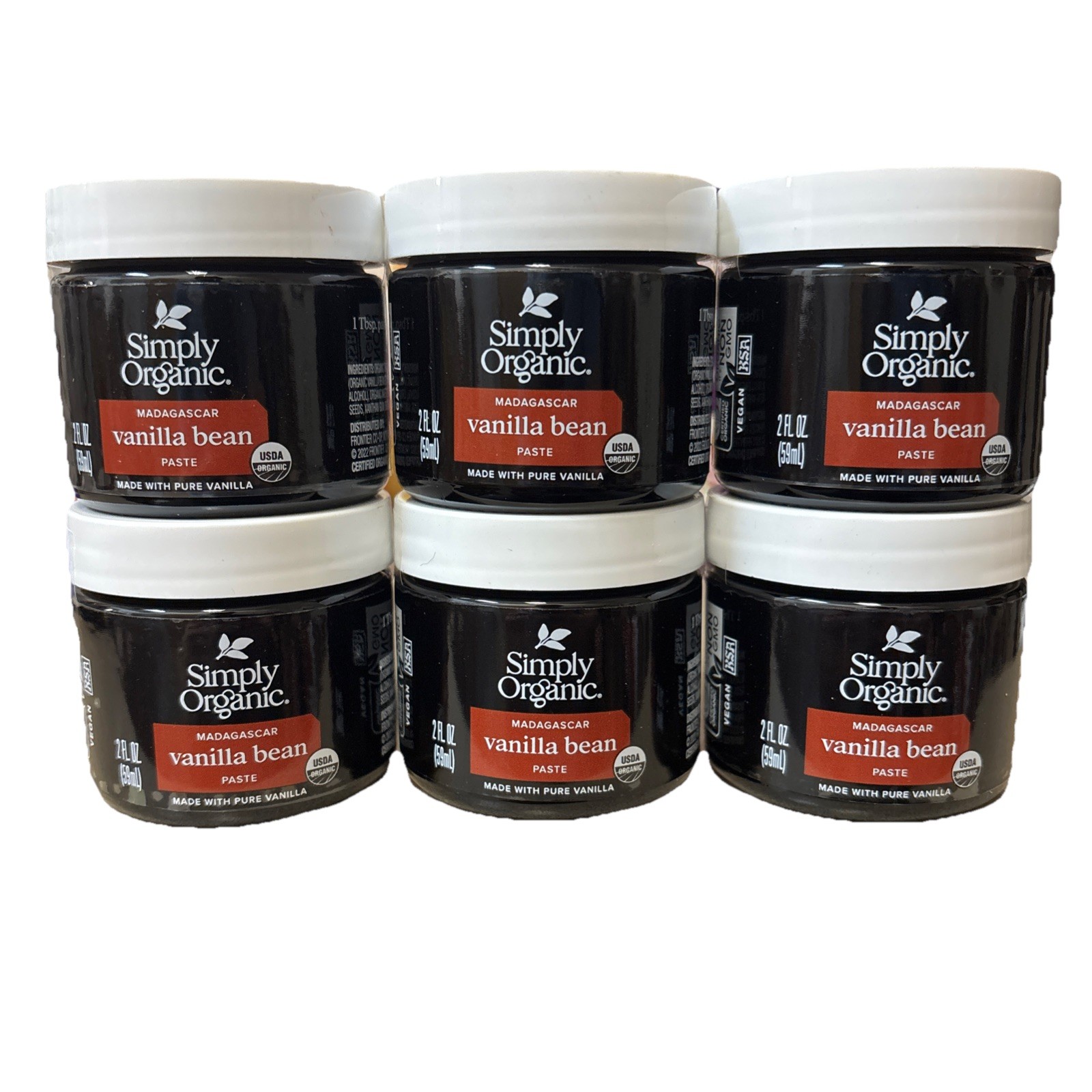 6-Pack Simply Organic Madagascar Vanilla Bean Paste 2 Oz Ea BB 01/2028