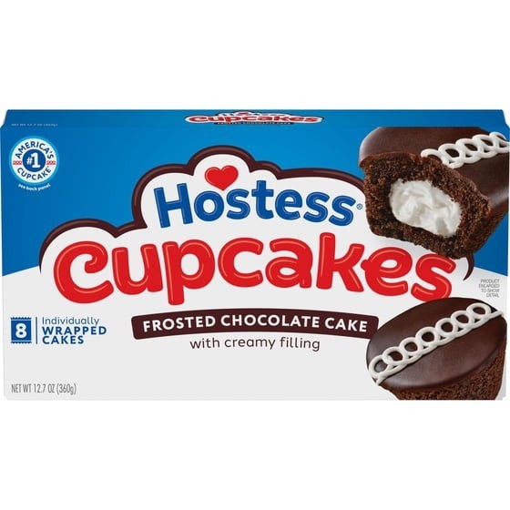 (3 pack) Hostess Cupcakes, Chocolate Snack Cakes with Creme Filling & Icing, 8 C
