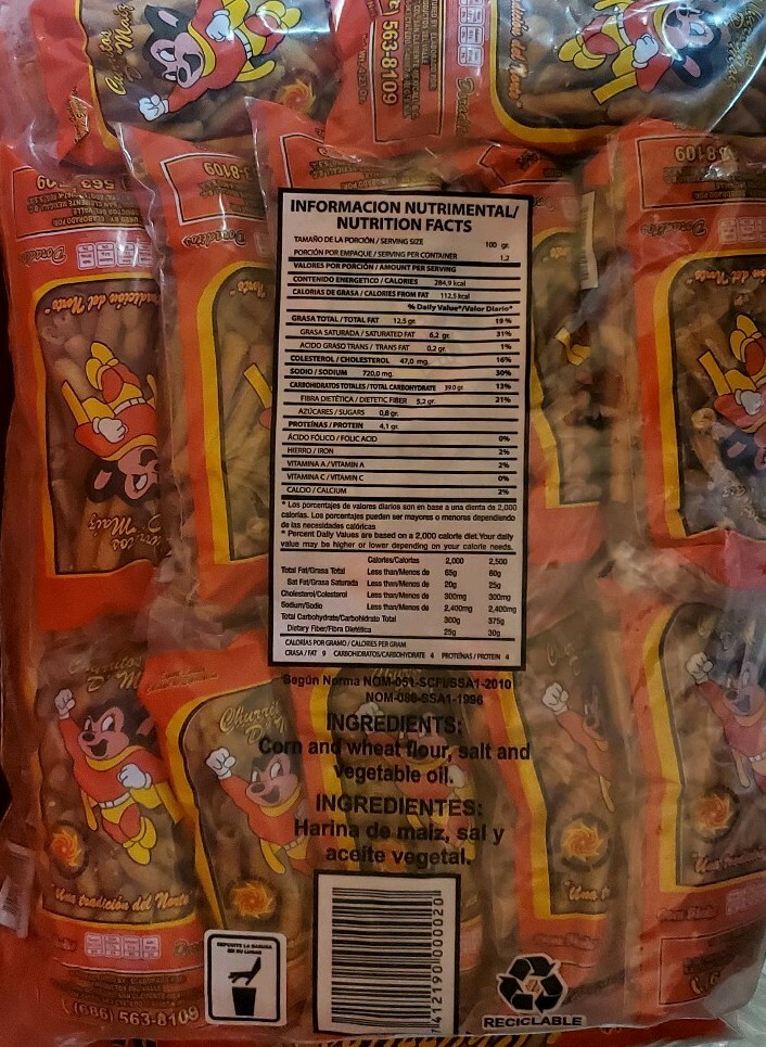 5 Bags !!! Churritos (corn sticks)Super Raton 5 bolsas de 24 Individuales