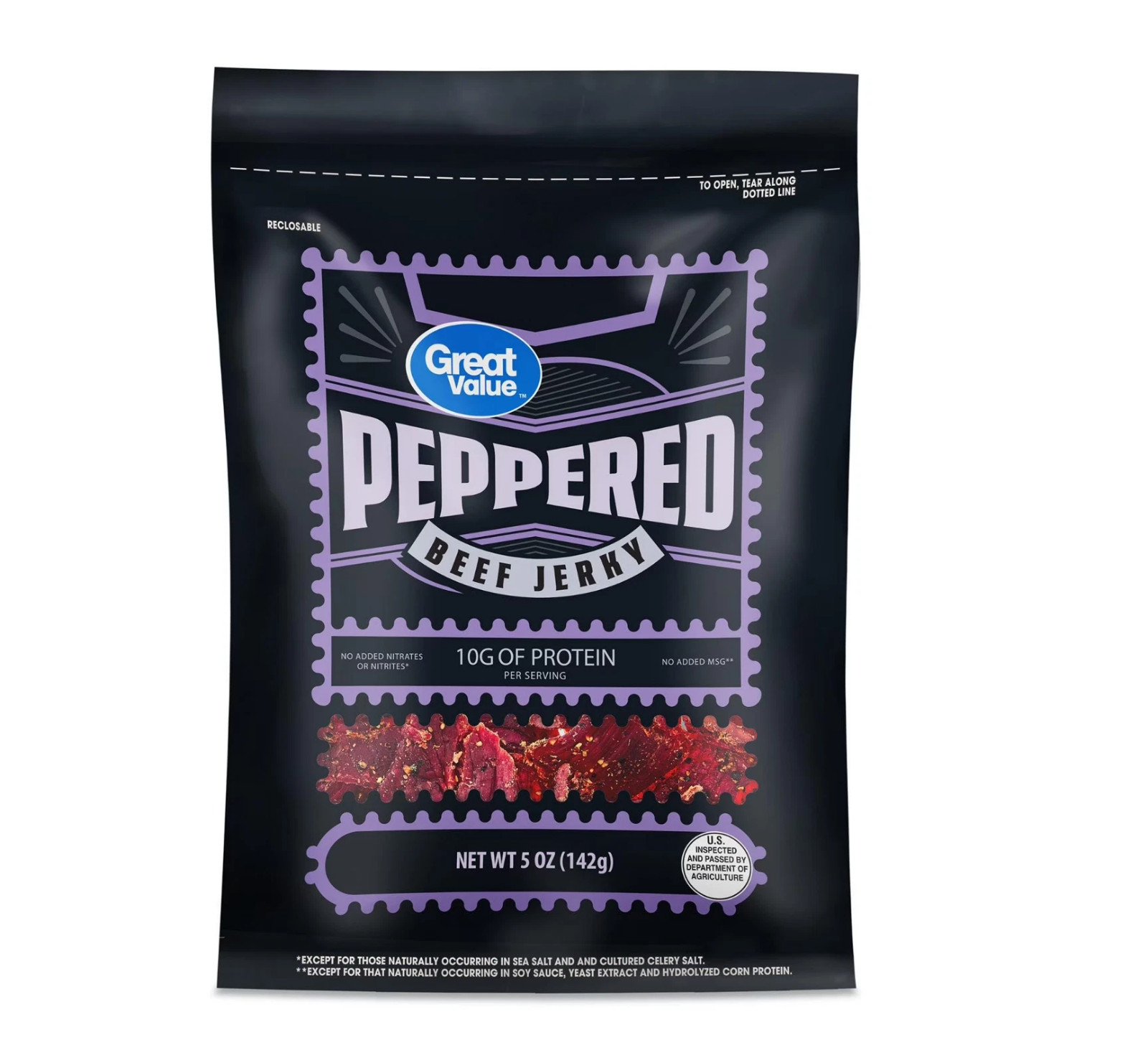 Great Value Peppered Beef Jerky, 5 Oz…