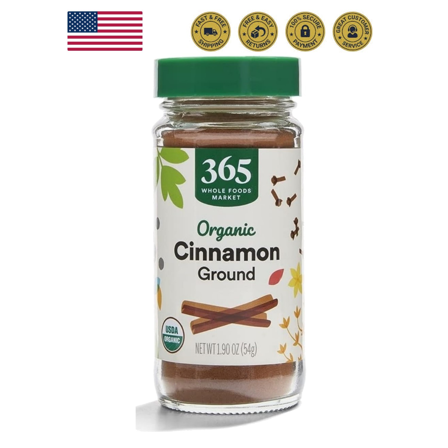 Organic Ground Cinnamon, 1.9 Ounce