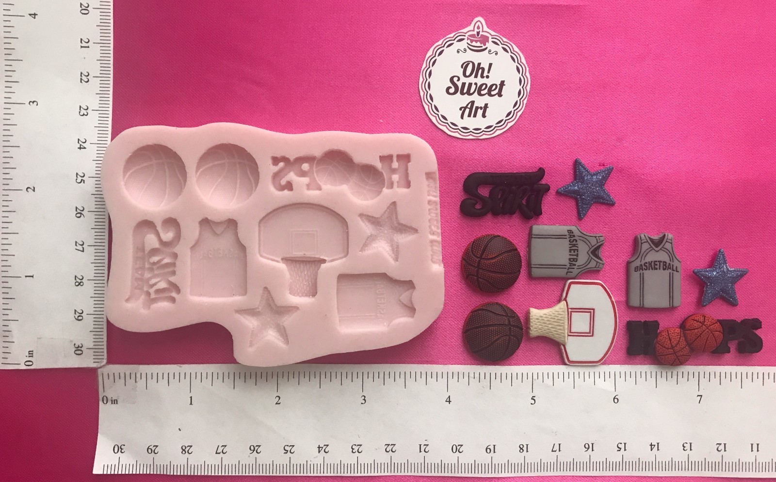 BASKETBALL SET ,SPORTS Silicone Mold Food Safe Cake Decoration soap Cupcake FDA