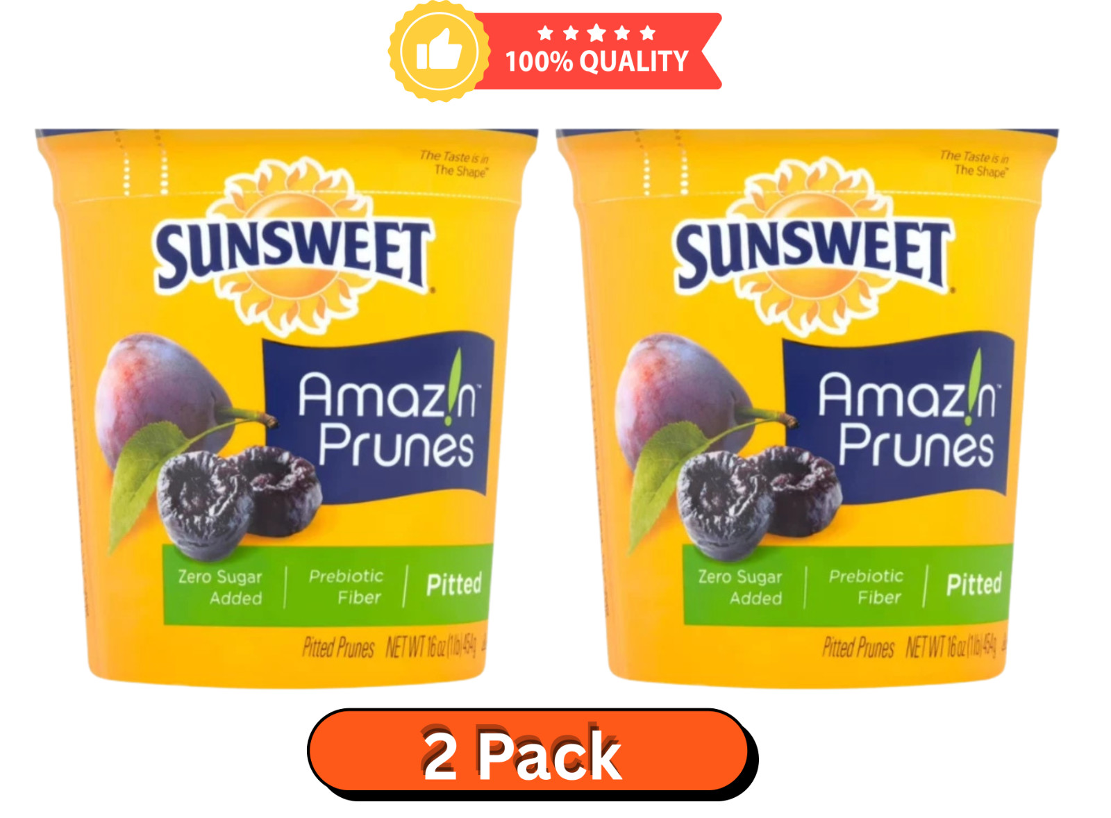 Sunsweet Amazin Prunes 16 oz Pack of 2 Dried Pitted Prunes Fresh Stock