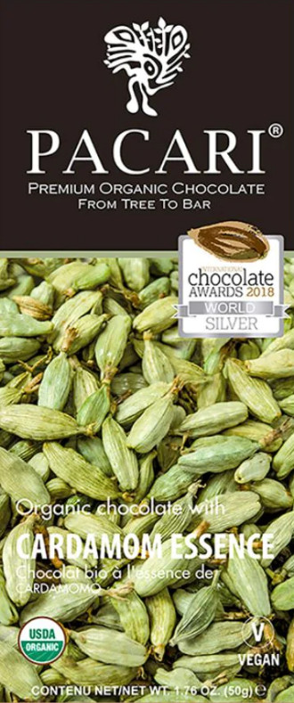 Pacari Cardamom Chocolate Bar – 1.76 oz. – 50 g.