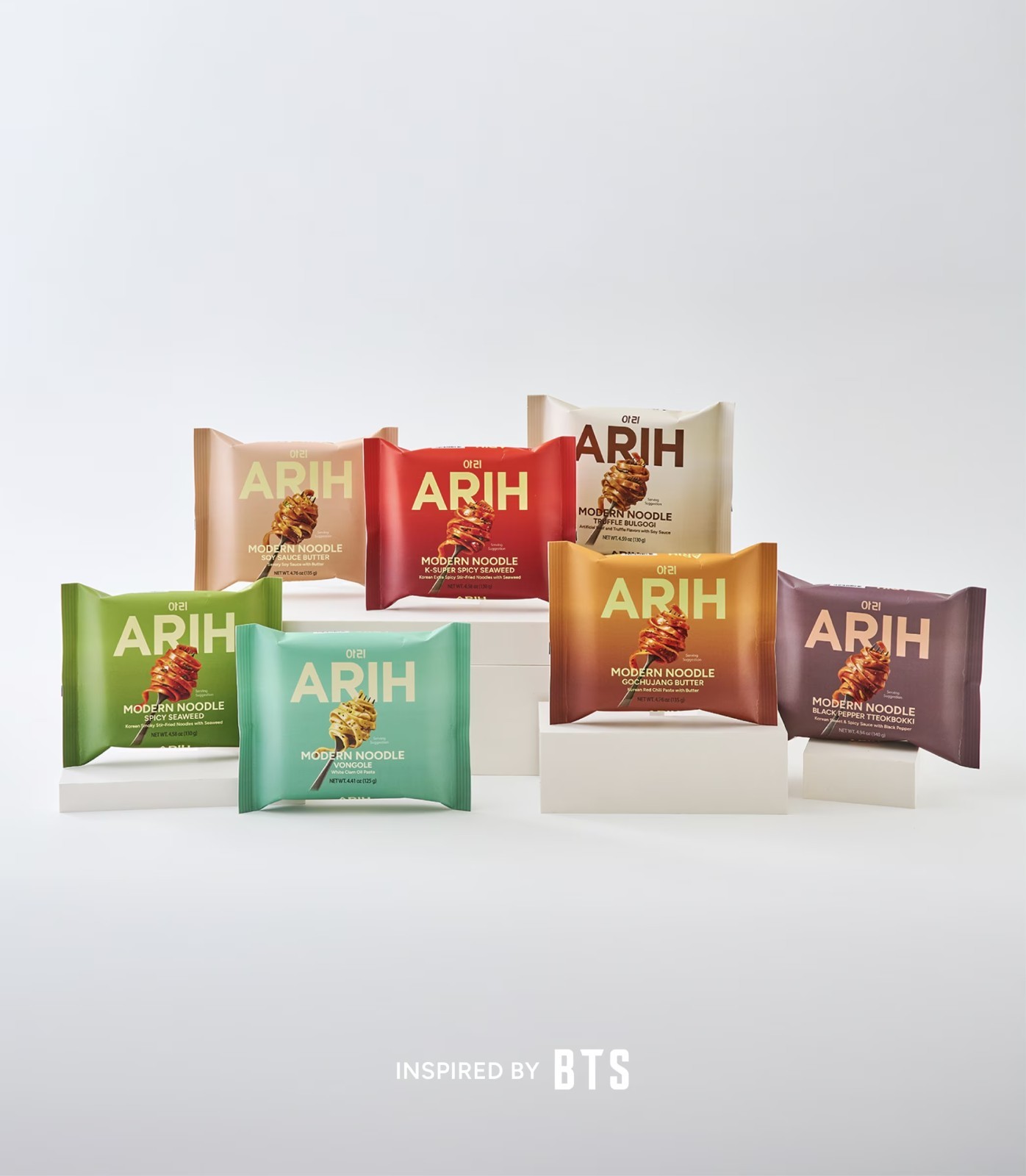 ARIH Modern Noodles Western Korean Fusion Soup Less Noodles Soy Sauce Butter 4pk