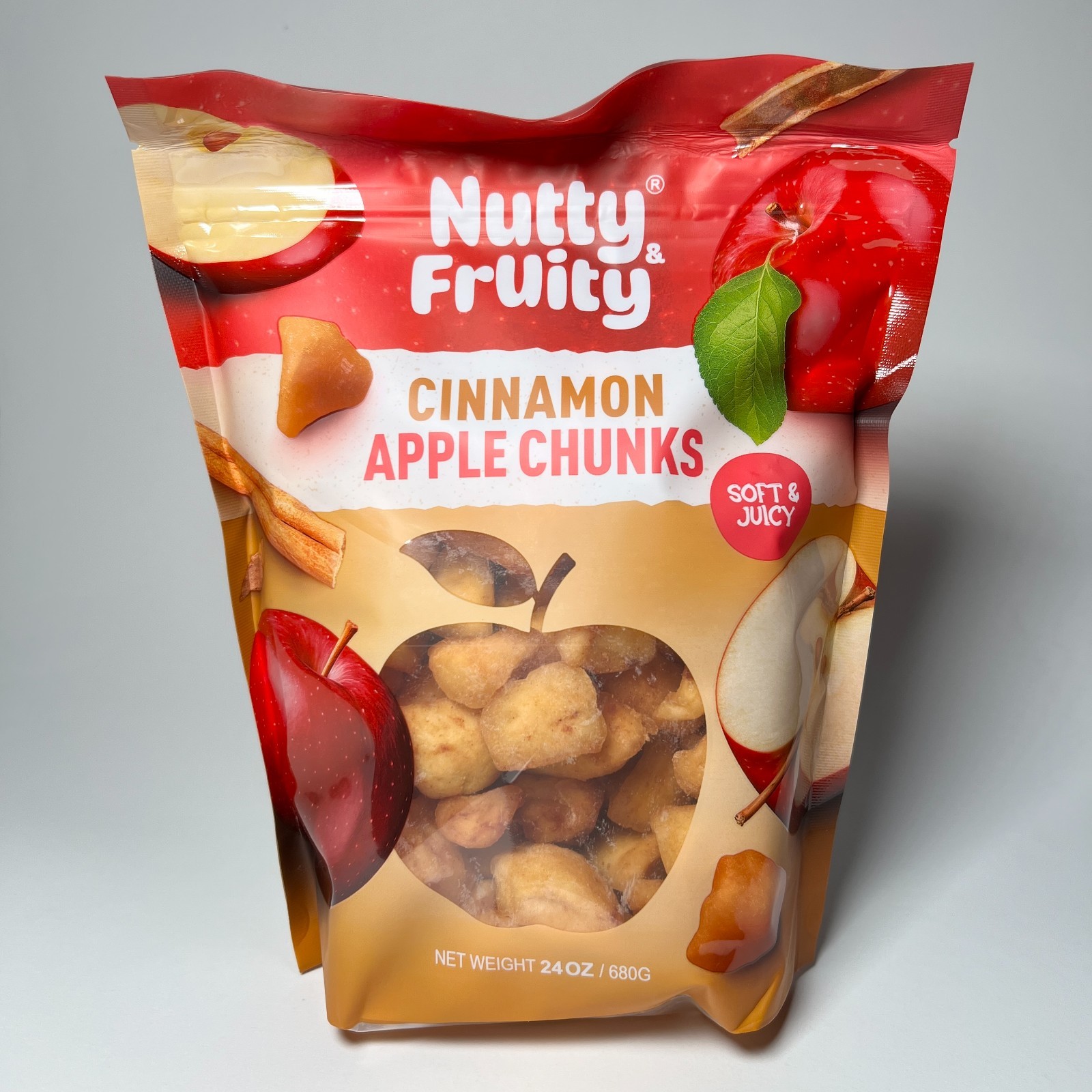 Nutty & Fruity Cinnamon Apple Chunks Dried Fruit Snack 24 oz Exp 03/22/2027