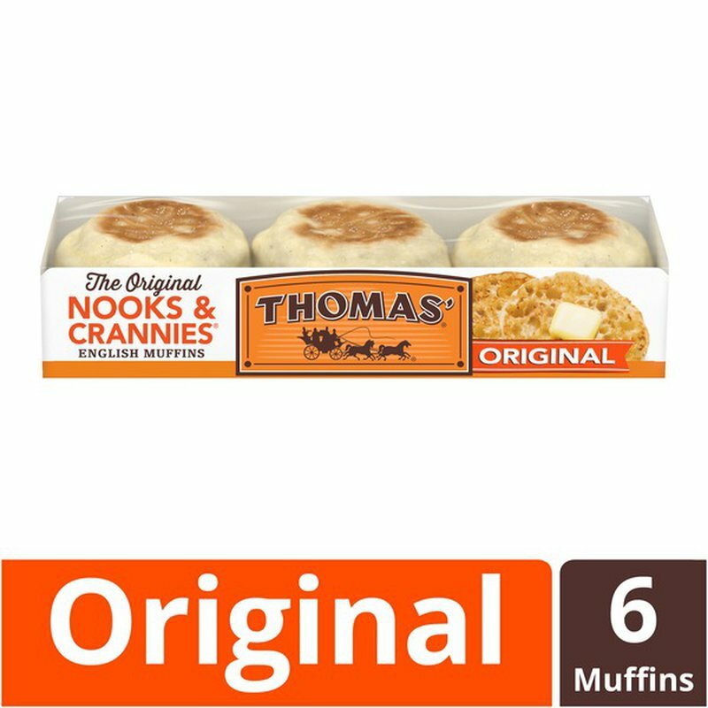6 pack Thomas Original Nooks & Crannies English Muffins 12 oz – Always fresh
