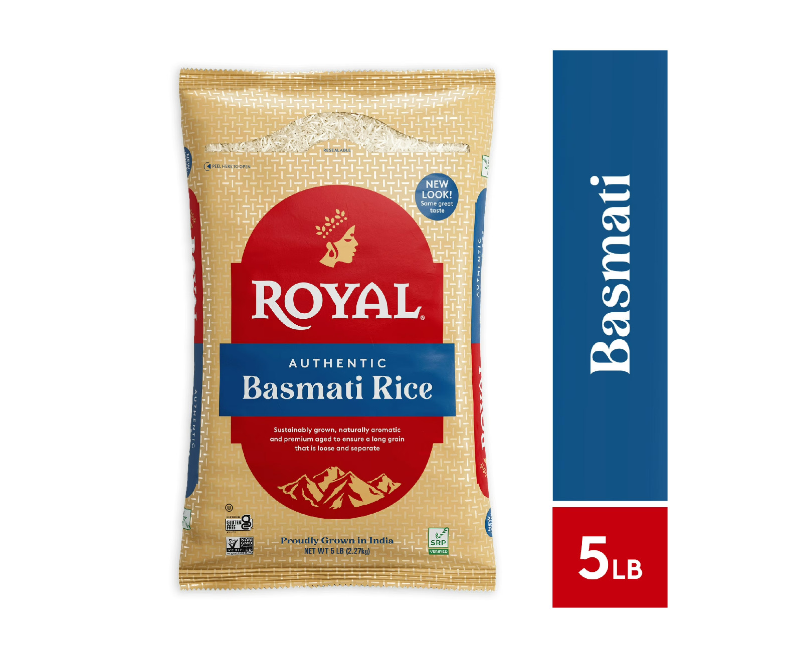 Authentic Royal Naturally Aged Indian Basmati Rice Long Grain 5 lb Gluten Free