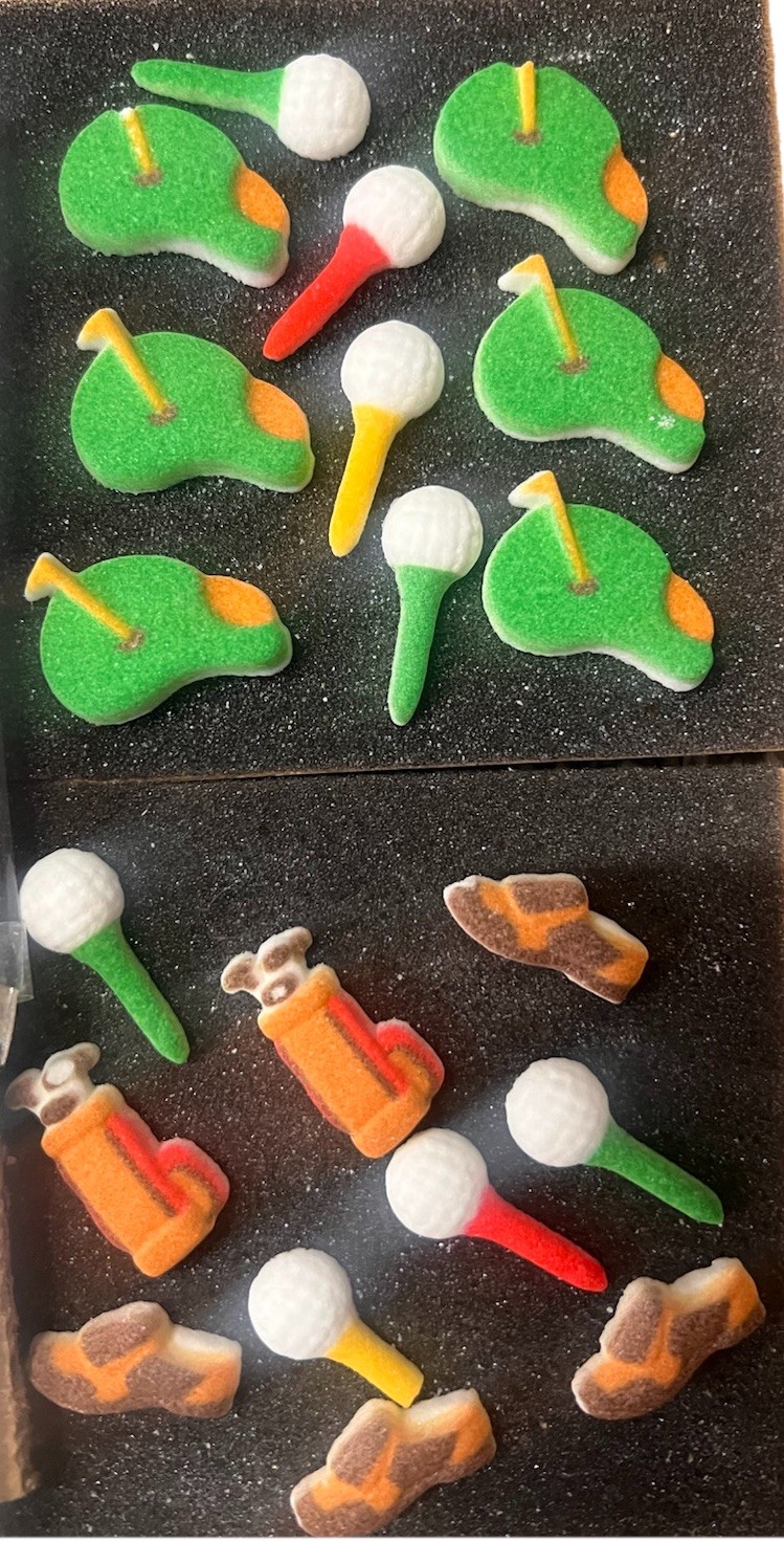 Sports Golf Tools Edible Sugar Decorations Father’s Day Cake Decor Lot