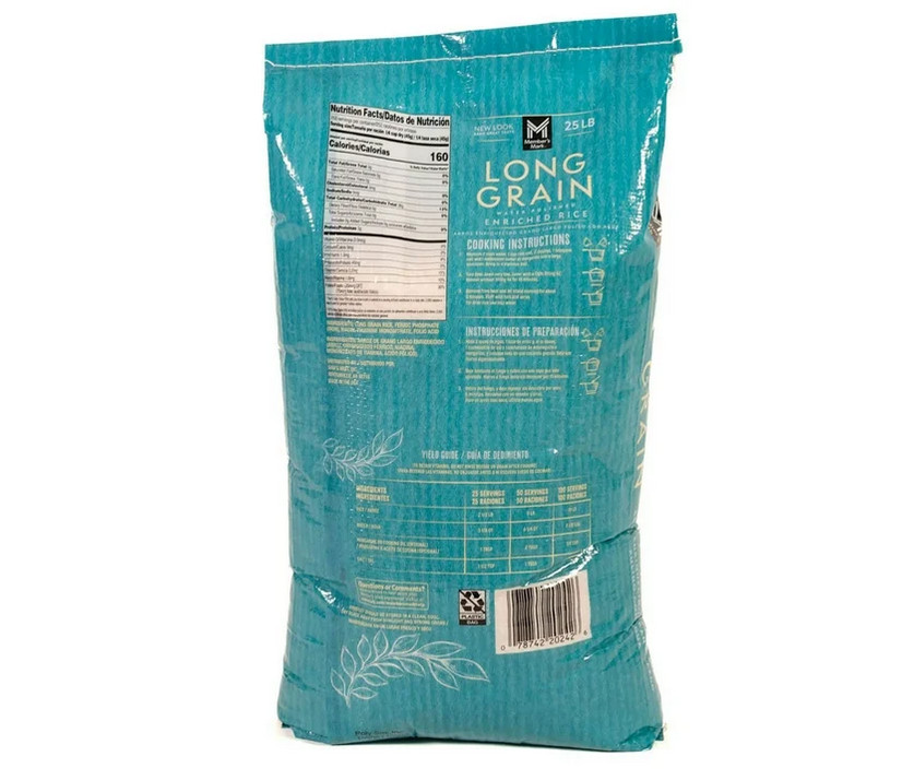 Member’s Mark Long Grain White Rice 25 lb Bag Bulk Pantry Staple