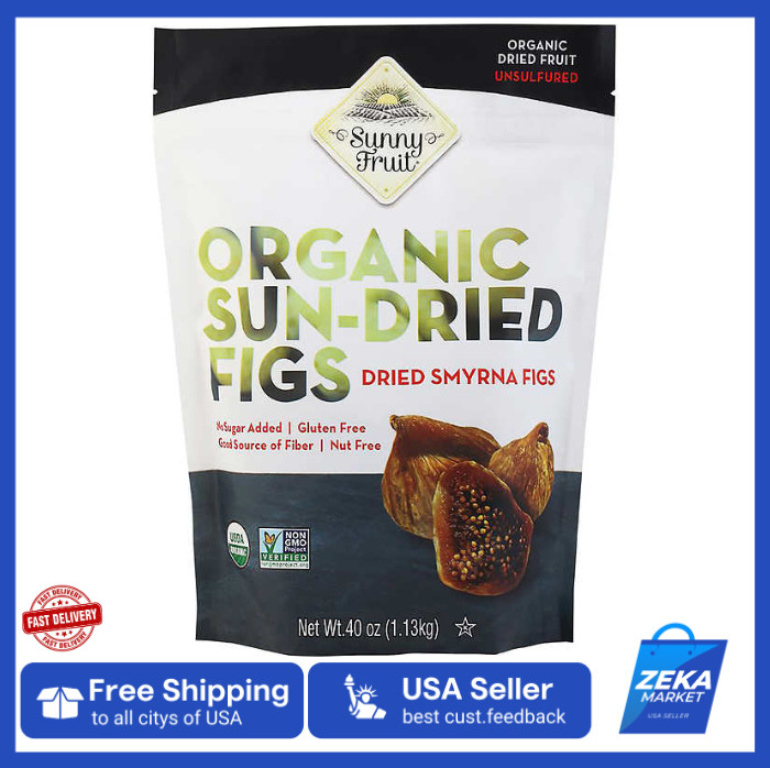40oz Sunny Fruit USDA Organic Sun-Dried Smyrna Figs Dried Fruit Unsulfured – New