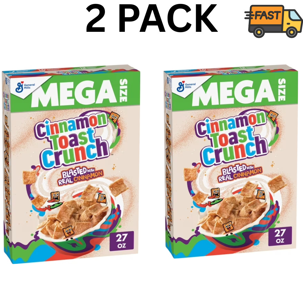 Cinnamon Toast Crunch Cereal – Mega Size 27 oz Boxes – Bulk – (2 pack)