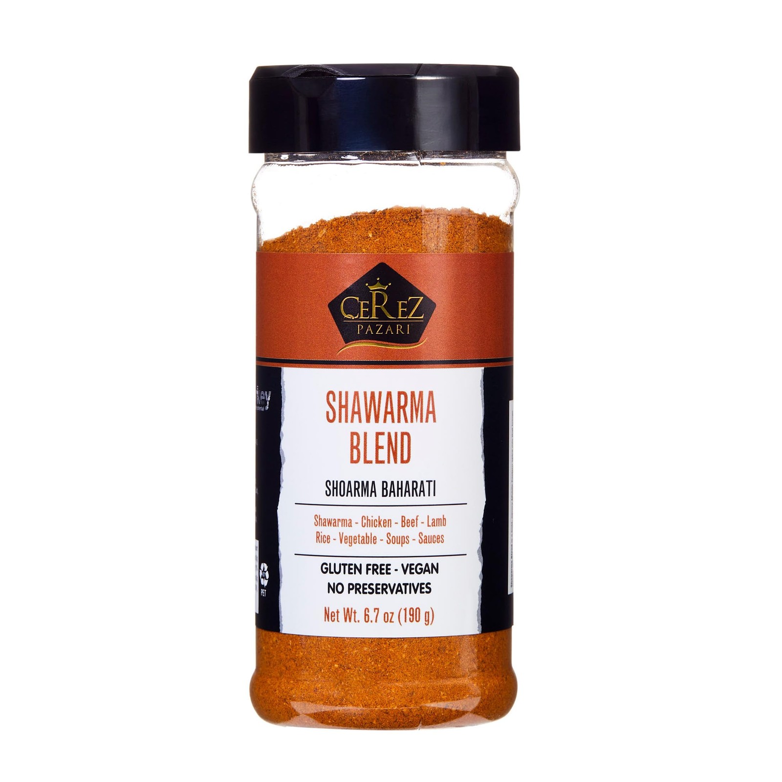 Cerez Pazari Shawarma Spice Blend 6.7 oz – Middle Eastern 6 Ounce (Pack of 1)