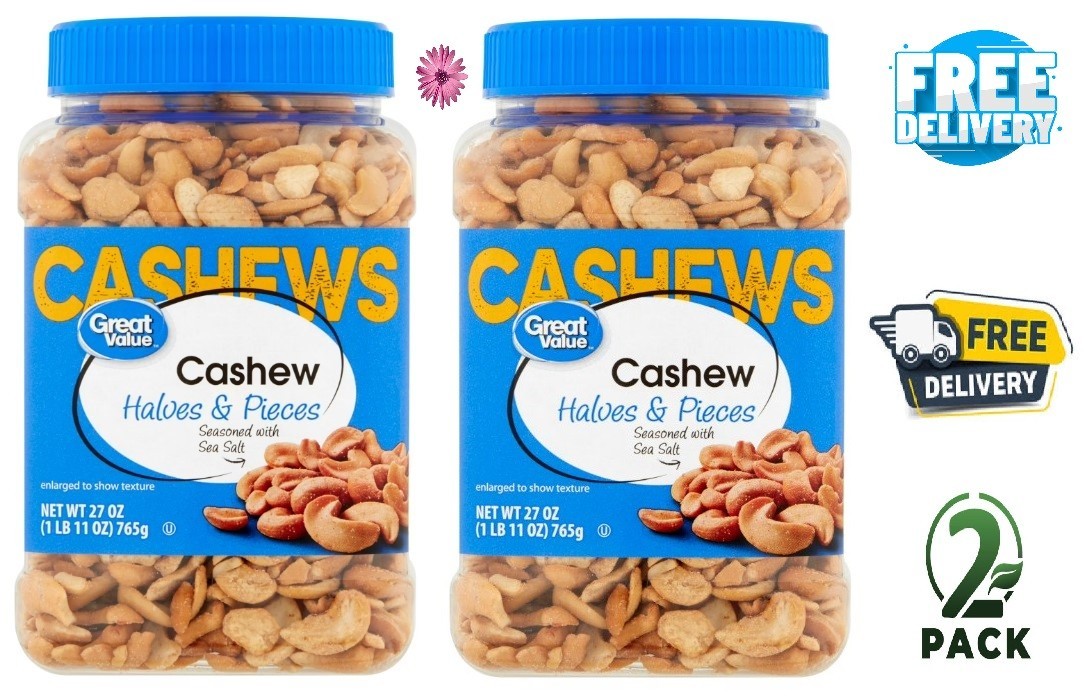 Great Value Cashew Halves & Pieces, 27 oz (PACK OF 2)
