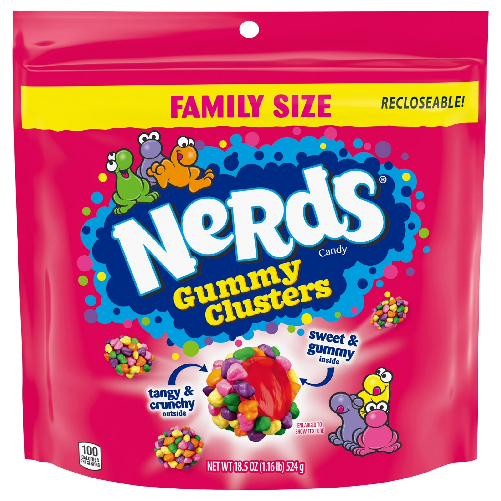 Rainbow Crunchy Gummy Candy Clusters Bite Size Sweet Treat 185 Oz Bag Pack of 3