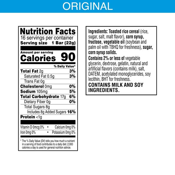 Rice Krispies Treats Original Chewy Crispy Marshmallow Squares,Kids Snacks,12.oz