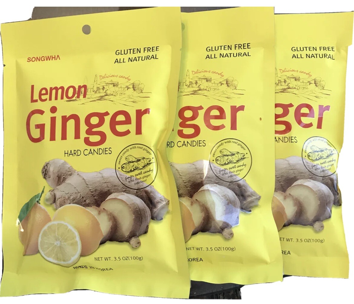 Lemon Ginger Hard Candy 100g X 3 BAGS Gluten Free
