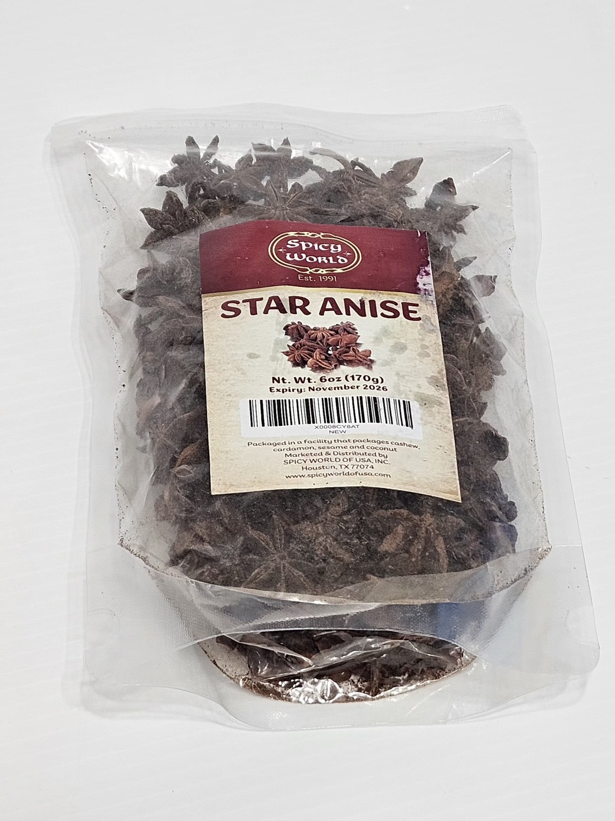 Star Anise Whole Pods 6 Oz Bag -Premium Quality
