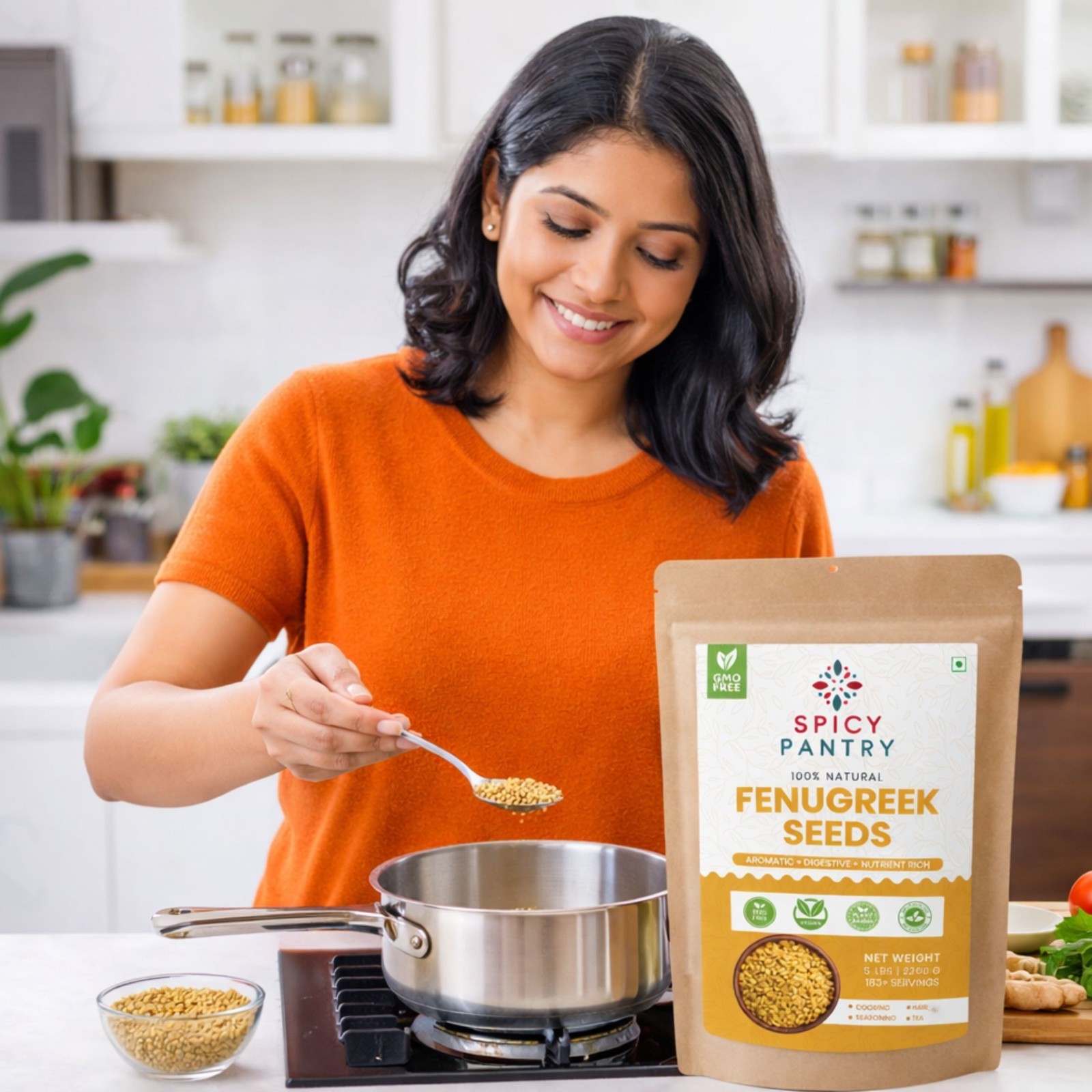 Fenugreek (Methi) Seeds Whole – 2 LBS Premium Spice for Cooking & Sprouting