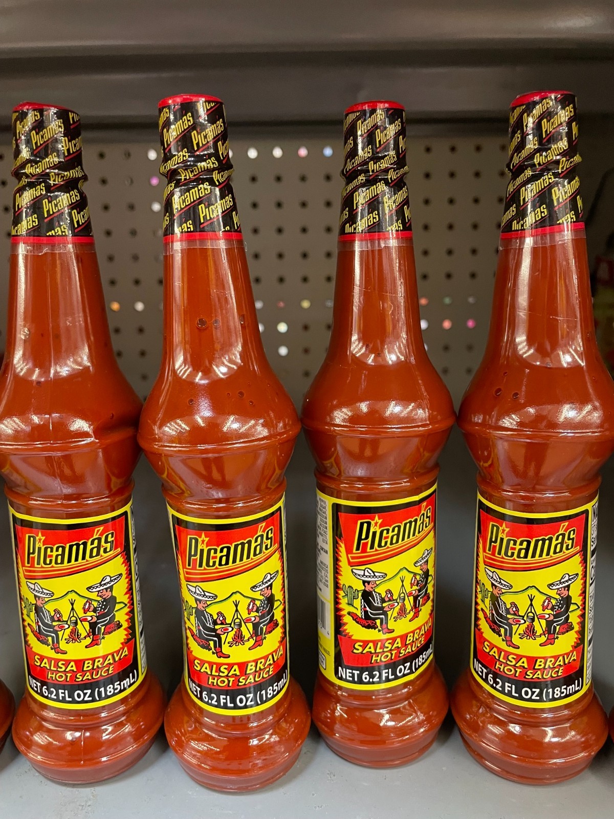 4 Pack Picamas Salsa Brava Hot Sauce 6.2 oz Guatemalan Red Pepper Jalapeno 185ml