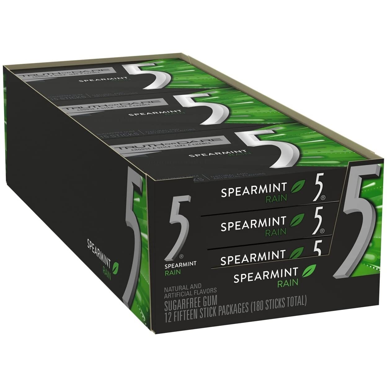 Wrigley’s 5 Gum Spearmint Rain (15 Count, 12 Pack)
