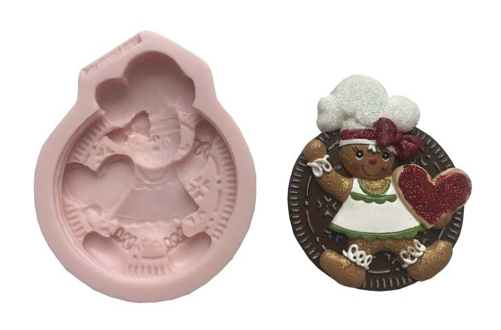 GINGERBREAD LOVE , toppings Silicone Mold Food cake Decoration Cupcake (FDA)