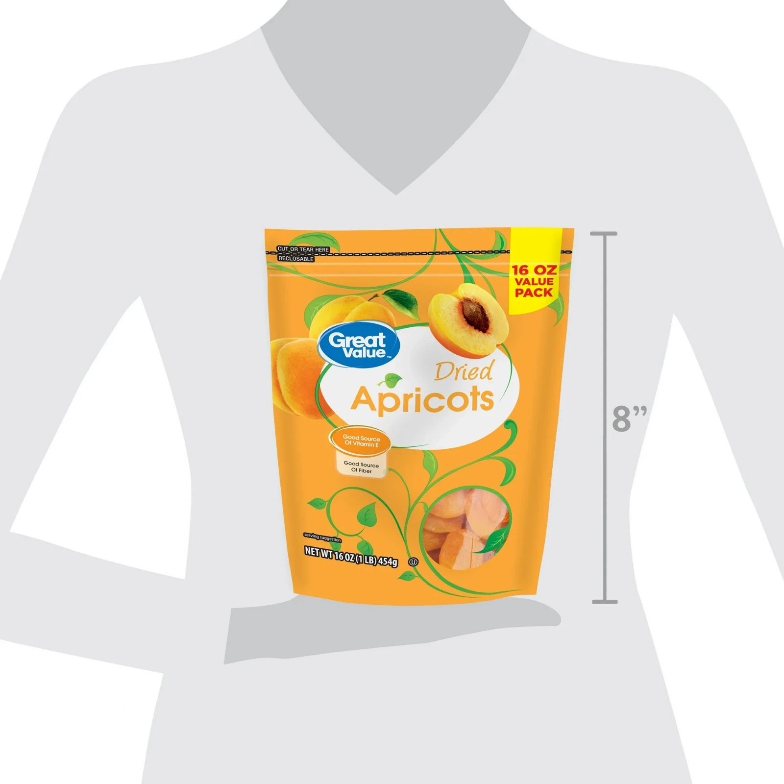 New Great Value Dried Apricots, 16 Oz Free Shipping..