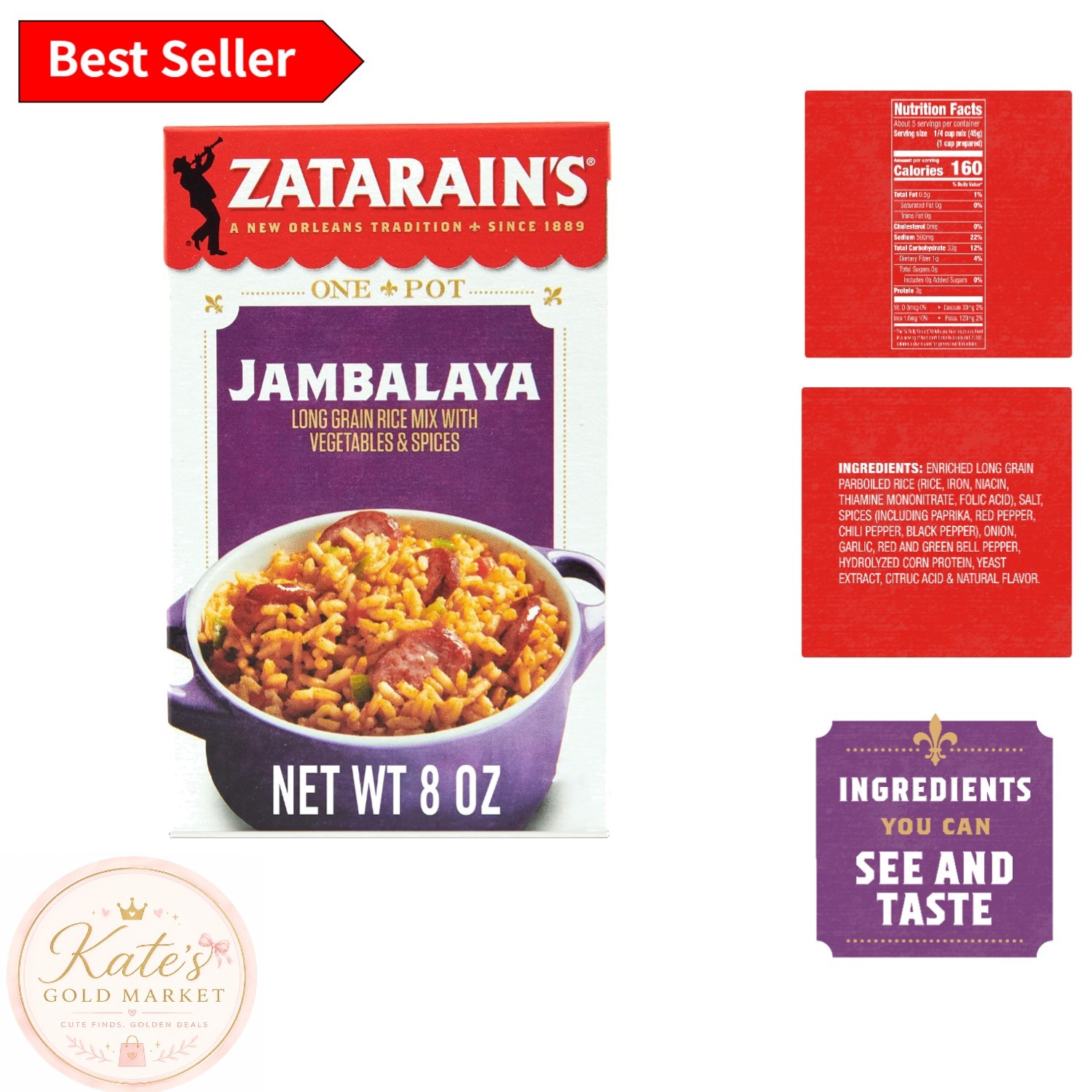 Convenient 8 oz Jambalaya Rice Mix, Gluten-Free with Bold Flavors – Easy Dinner