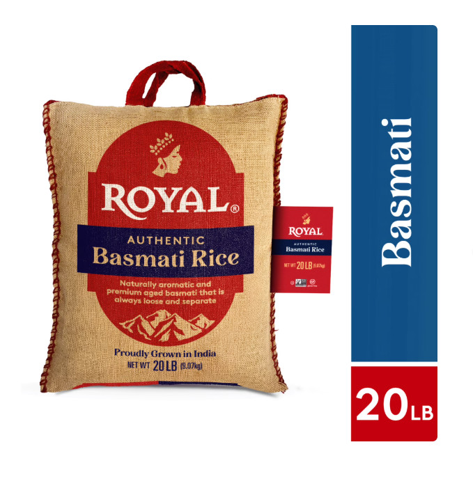 Authentic Royal Naturally Aged Indian White Basmati Rice, Long-Grain, Gluten-fre
