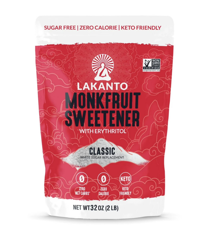 Lakanto Classic Monk Fruit Sweetener – White Sugar Substitute, 2 lbs, 1 Count