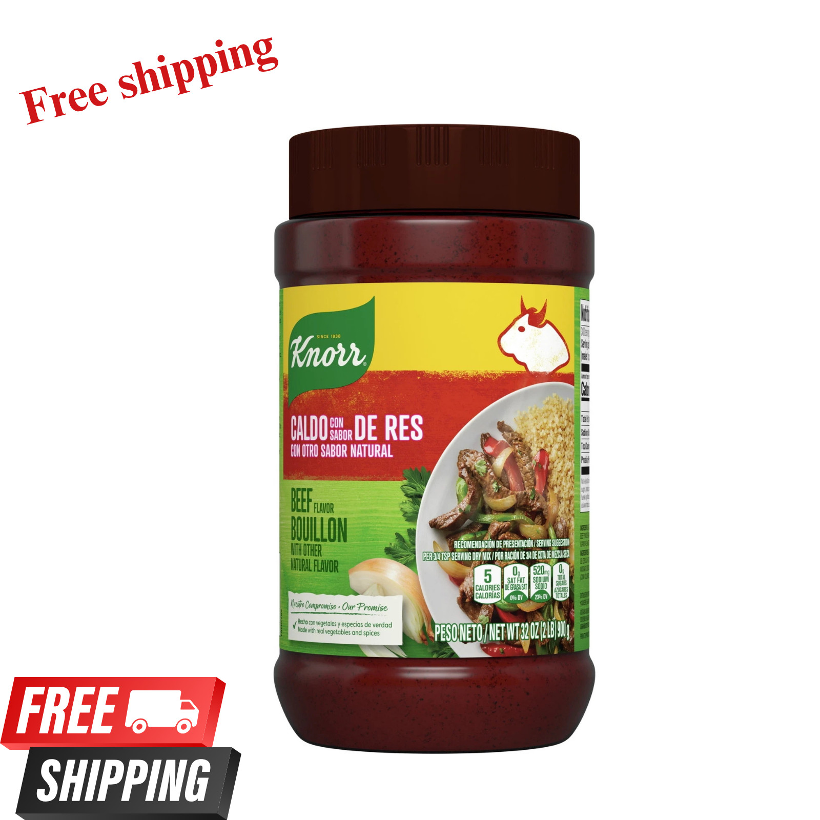 Knorr Granulated Beef Bouillon Ground Seasoning, 2.0 lb Jar******