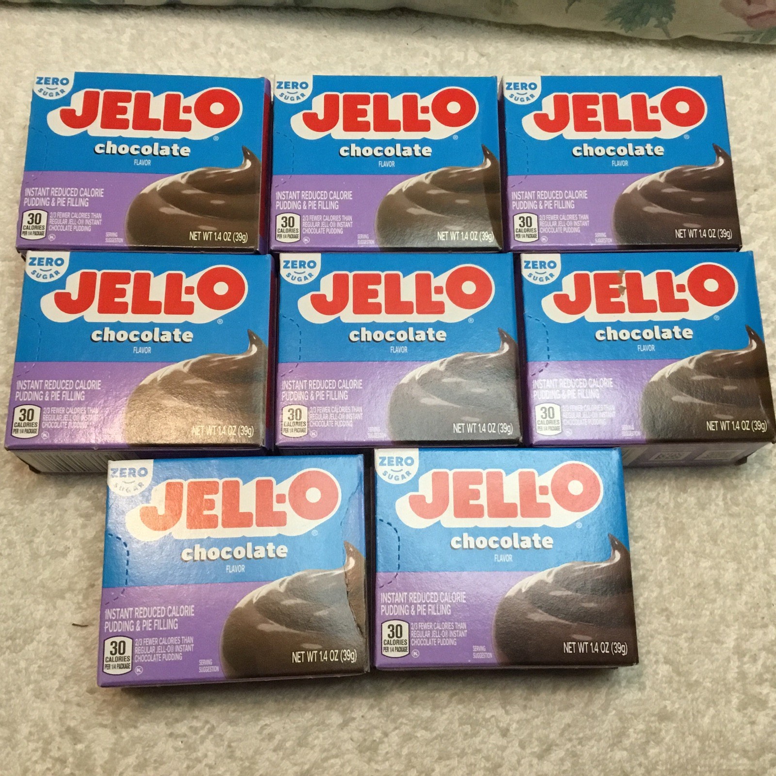 8 Boxes Jello Zero Sugar Chocolate Instant Pudding 1.4 oz Exp. Dec. 2027
